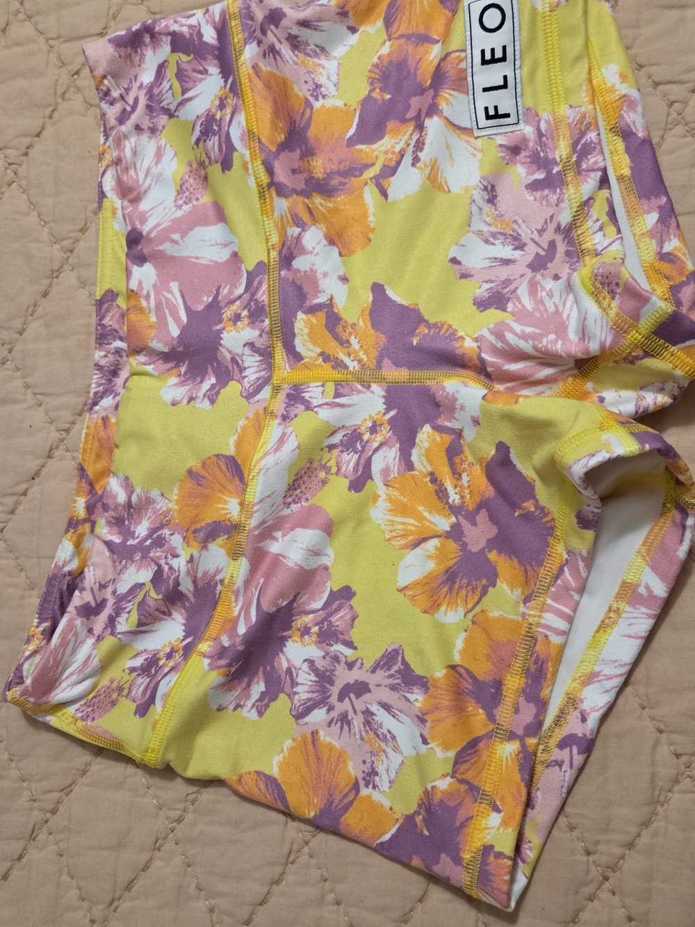 FLEO Yellow Floral Shorts Double Lined